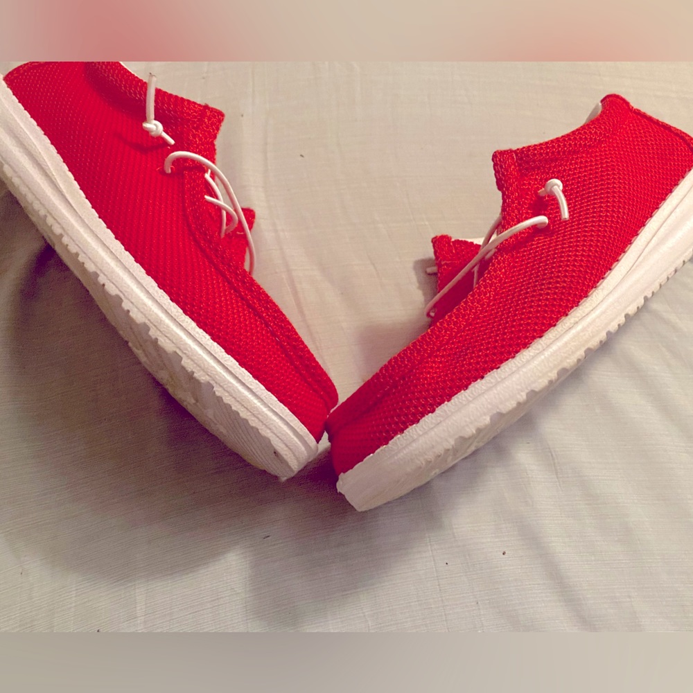 Hey Dudes like new Youth size 6 or Ladies 7